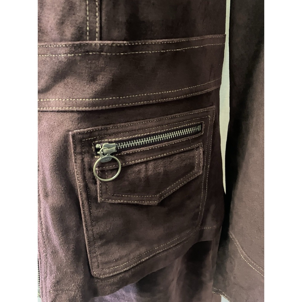 1990's Wilson's Leather Maxima 2 Piece Women's Suit Burgundy Size Large - Picture 4 of 6